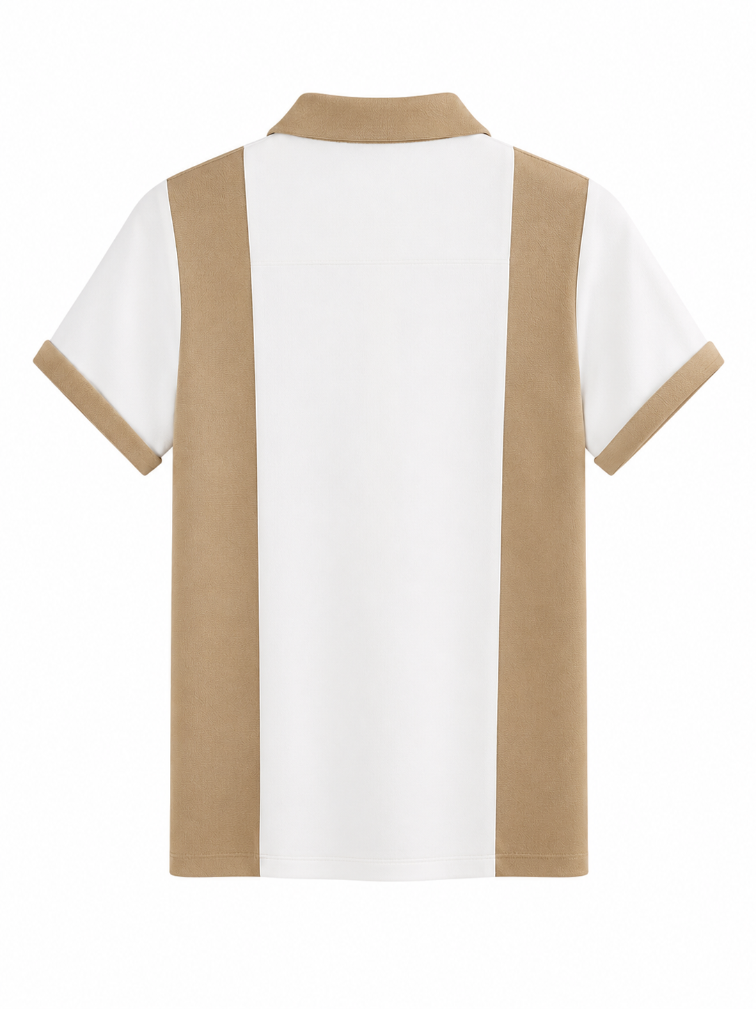 Happy Young Apparel Men's Premium Beige & White Color Block Casual Button-Up Shirt