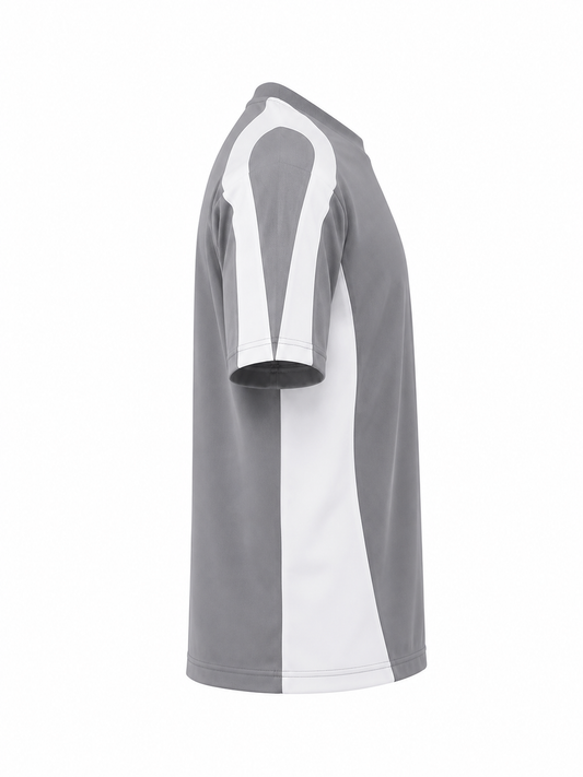 Happy Young Apparel Men's Premium Grey & White Performance Crew Neck T-Shirt